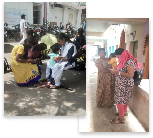 Community screening with children and caregivers